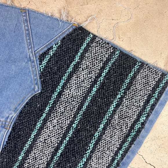 Princess Polly Reworked Baja Patchwork Festival Denim Skirt Size 4 - Picture 4 of 6